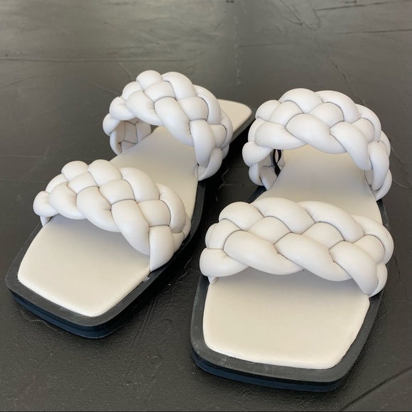 New H&M Sand Tan Braided Slides 8.5 / 40. - New With Tags - Picture 7 of 11